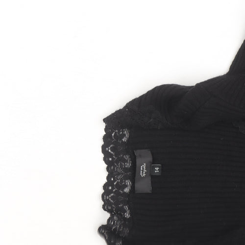 Marks and Spencer Women’s Black Lace Bodycon Knit Dress Size 14