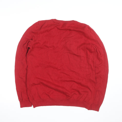 U.S. Polo Assn. Men's Red Cotton V-Neck Jumper 2XL