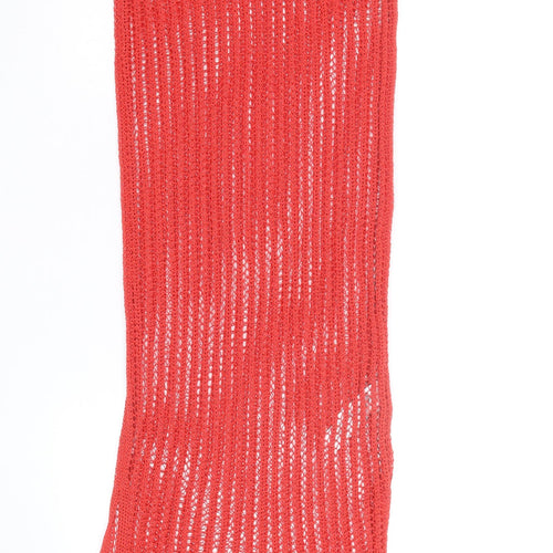 Marks and Spencer Women's Red Knit Midi Slip Dress Small Summer Beachwear