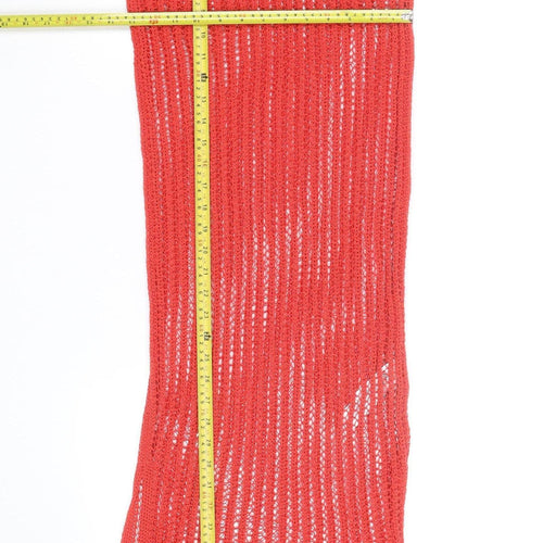 Marks and Spencer Women's Red Knit Midi Slip Dress Small Summer Beachwear