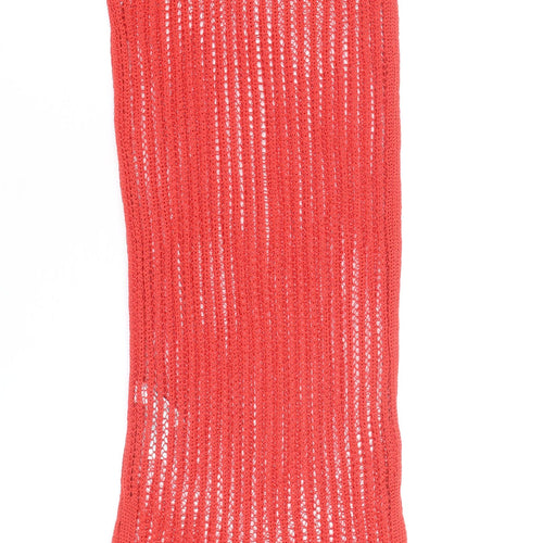 Marks and Spencer Women's Red Knit Midi Slip Dress Small Summer Beachwear