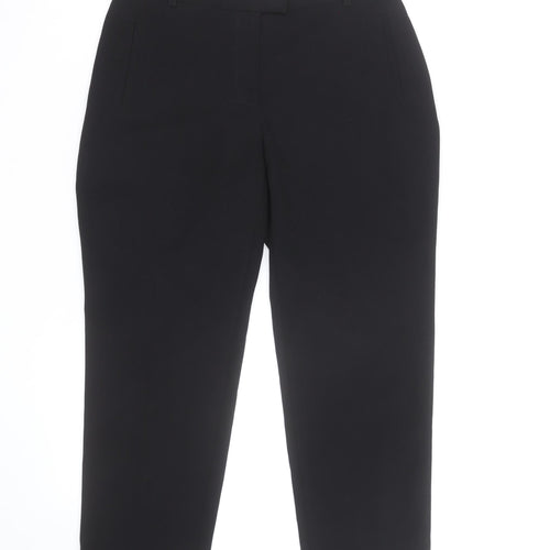 Miss Selfridge Women Black Slim Tailored Ankle Trousers Size 10