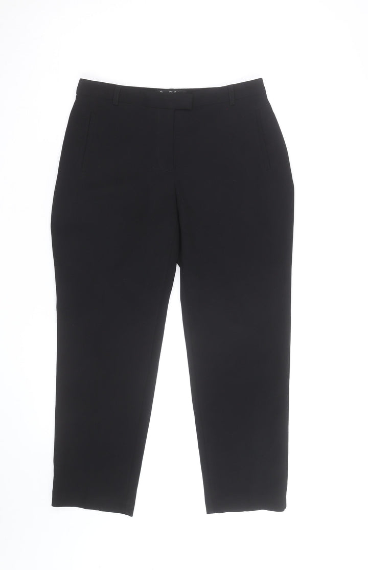 Miss Selfridge Women Black Slim Tailored Ankle Trousers Size 10