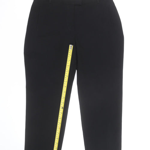 Miss Selfridge Women Black Slim Tailored Ankle Trousers Size 10