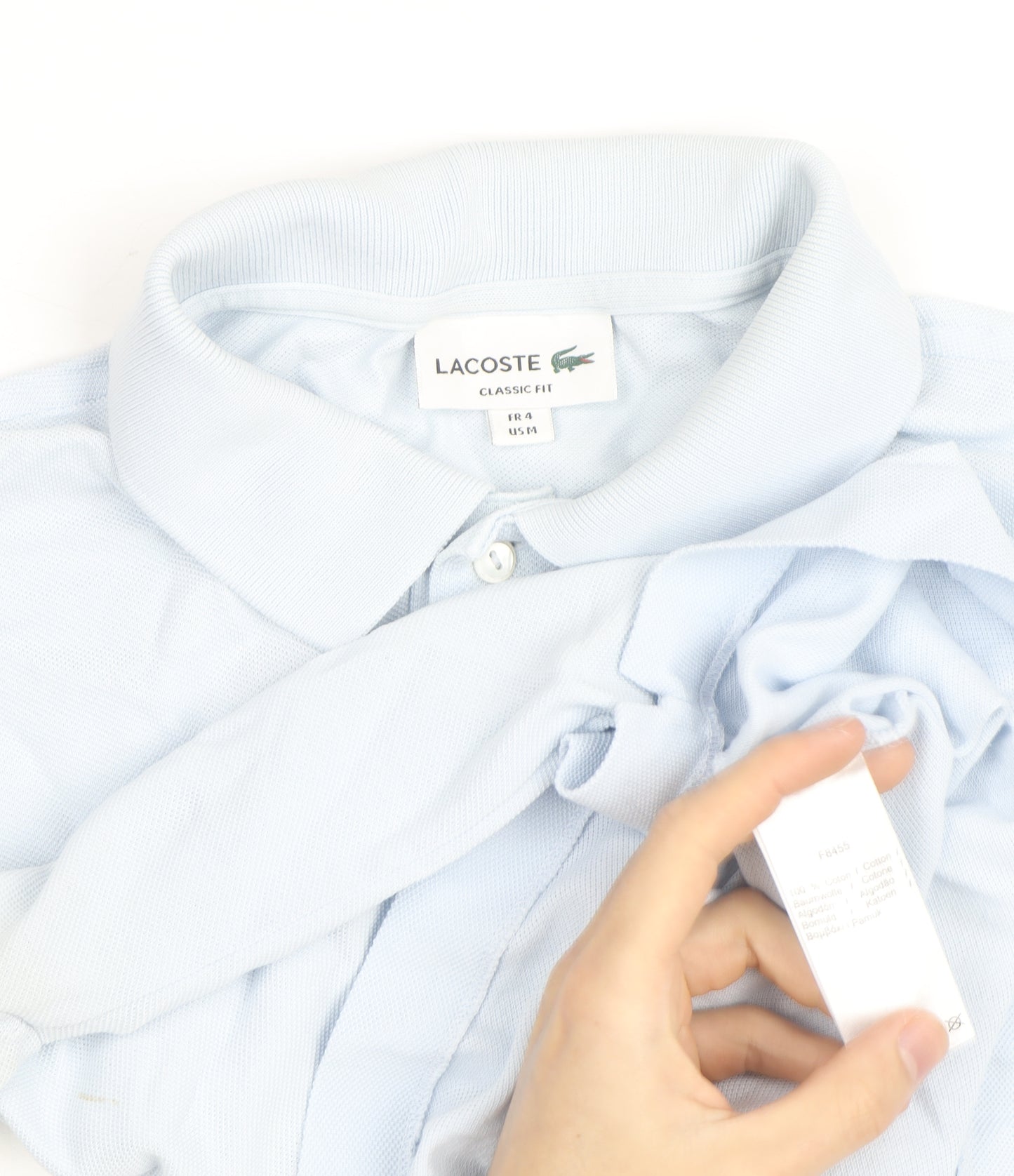Lacoste Men's Blue Classic Fit Cotton Polo Shirt Size M