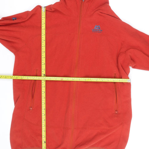Mountain Equipment Men's Red Full Zip Fleece Hoodie XL Outdoor