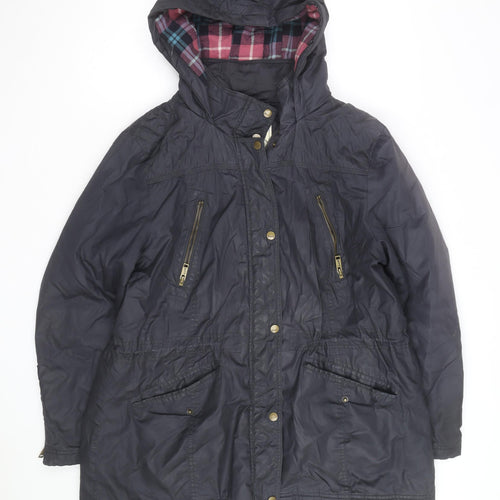 Matalan Women’s Black Hooded Long Parka Jacket Size 20