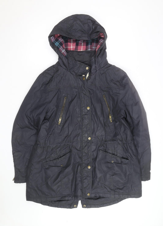 Matalan Women’s Black Hooded Long Parka Jacket Size 20