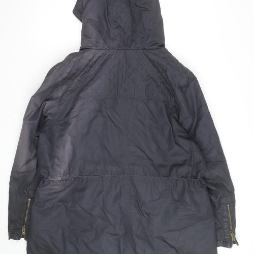 Matalan Women’s Black Hooded Long Parka Jacket Size 20