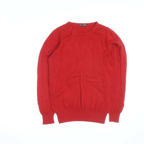 Marks and Spencer Women Red Cashmere Crew Neck Jumper Size 16