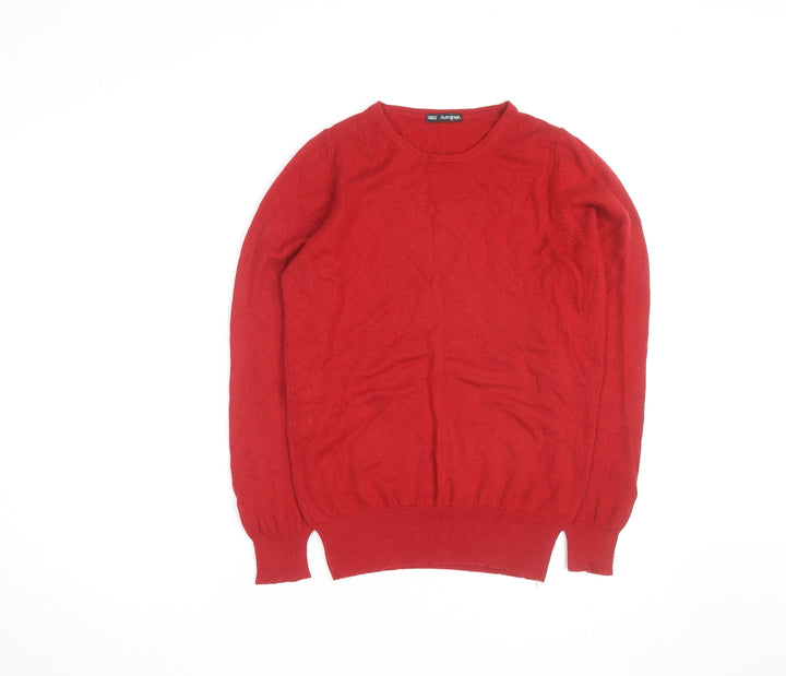 Marks and Spencer Women Red Cashmere Crew Neck Jumper Size 16