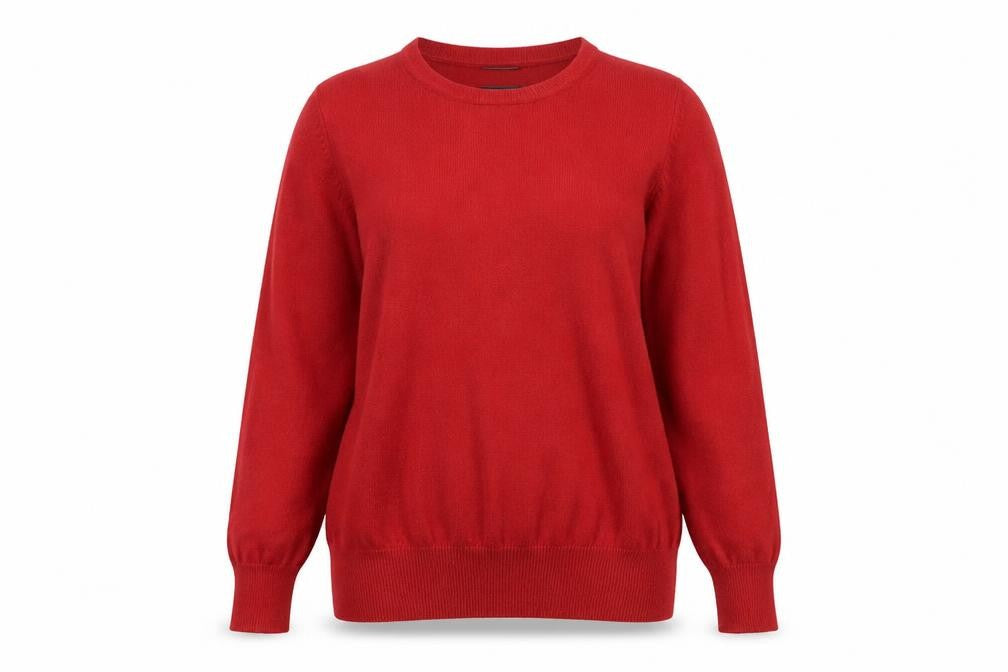 Marks and Spencer Women Red Cashmere Crew Neck Jumper Size 16
