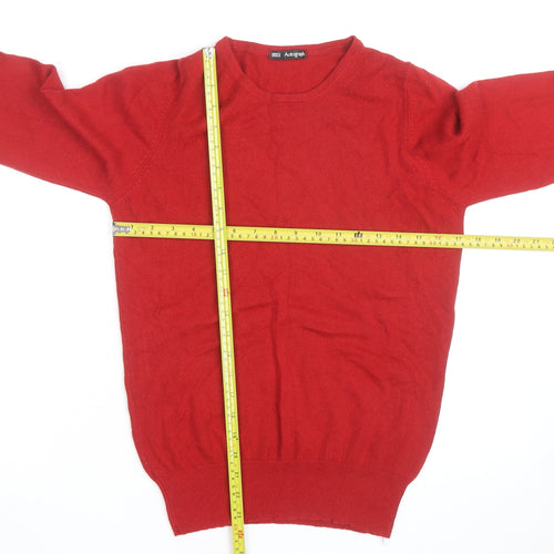 Marks and Spencer Women Red Cashmere Crew Neck Jumper Size 16