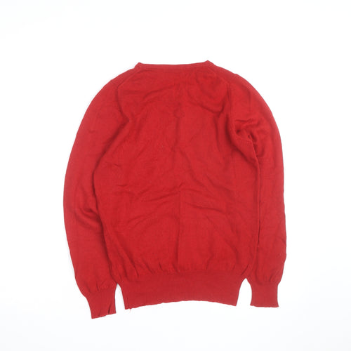 Marks and Spencer Women Red Cashmere Crew Neck Jumper Size 16
