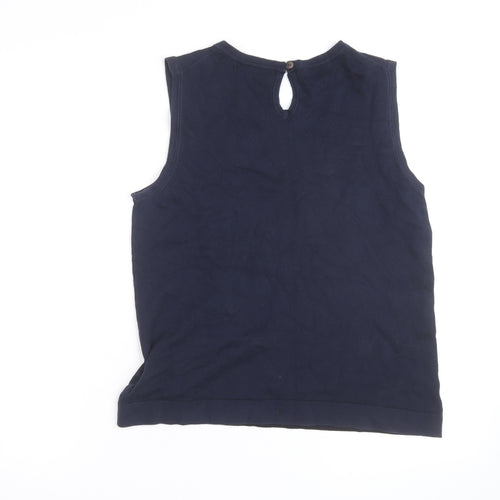 Boden Women's Blue Cotton Sleeveless Tank Top M