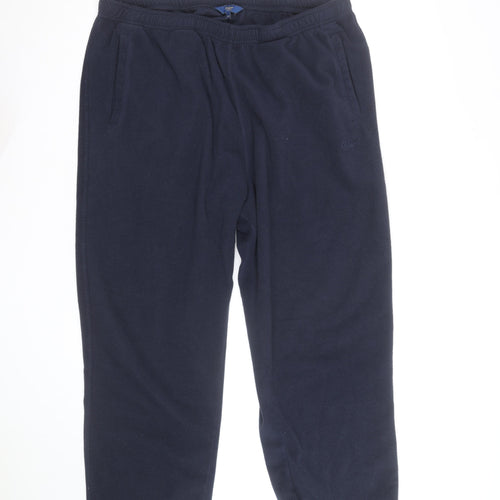 Cotton Traders Men's Navy Fleece Sweatpants 2XL Elastic Waist Joggers