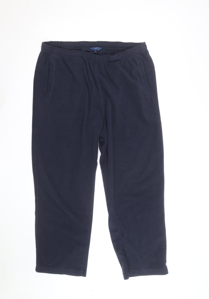 Cotton Traders Men's Navy Fleece Sweatpants 2XL Elastic Waist Joggers
