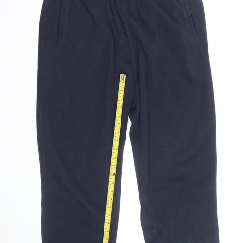 Cotton Traders Men's Navy Fleece Sweatpants 2XL Elastic Waist Joggers