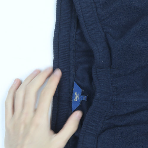 Cotton Traders Men's Navy Fleece Sweatpants 2XL Elastic Waist Joggers