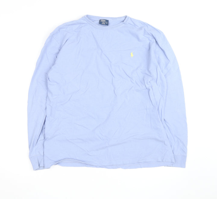 Ralph Lauren Men's Blue Long Sleeve Cotton Crew Neck Casual Top M