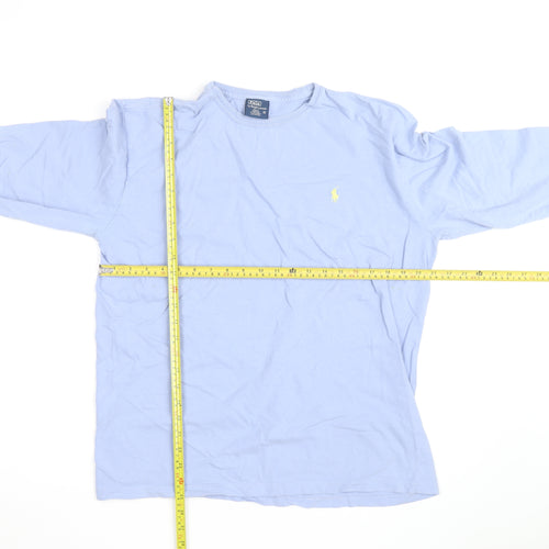 Ralph Lauren Men's Blue Long Sleeve Cotton Crew Neck Casual Top M