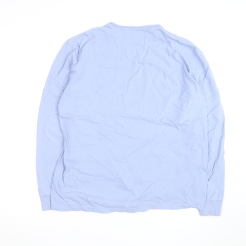 Ralph Lauren Men's Blue Long Sleeve Cotton Crew Neck Casual Top M