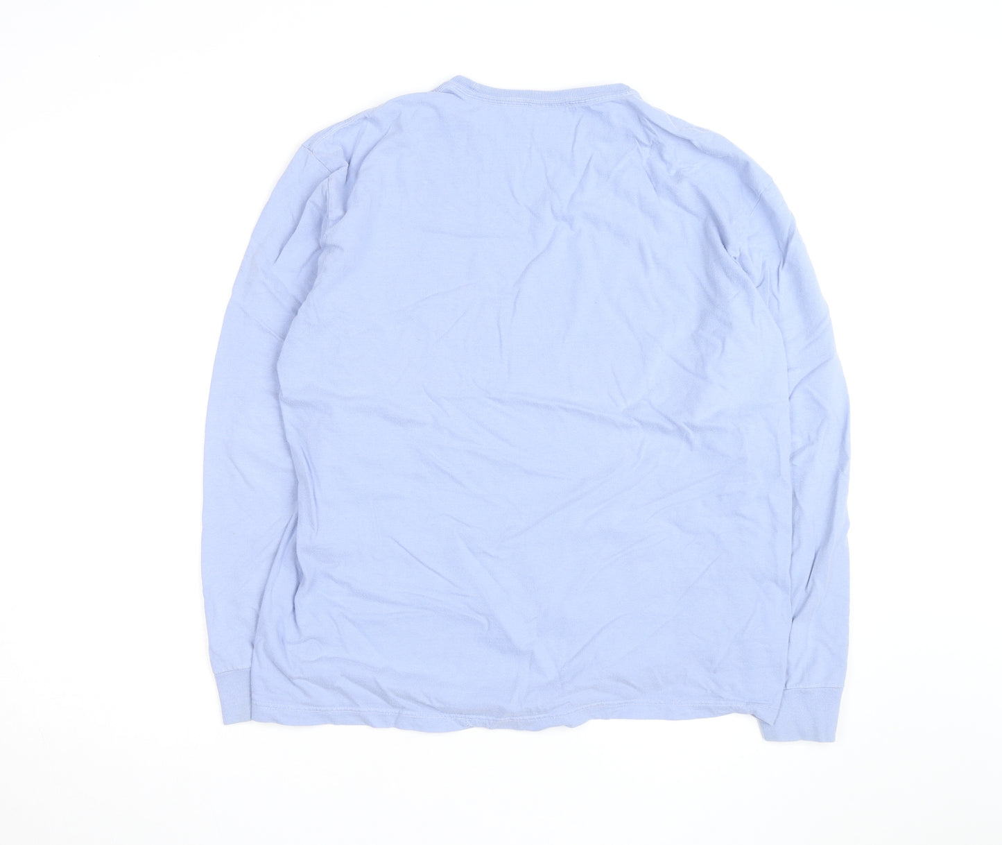 Ralph Lauren Men's Blue Long Sleeve Cotton Crew Neck Casual Top M