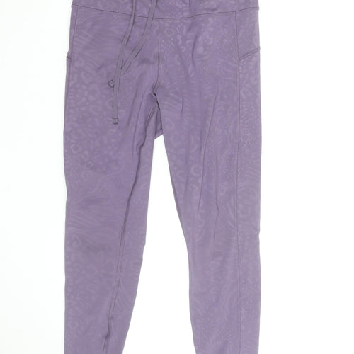 Marks and Spencer Goodmove Purple Animal Print Womens Leggings Size 14