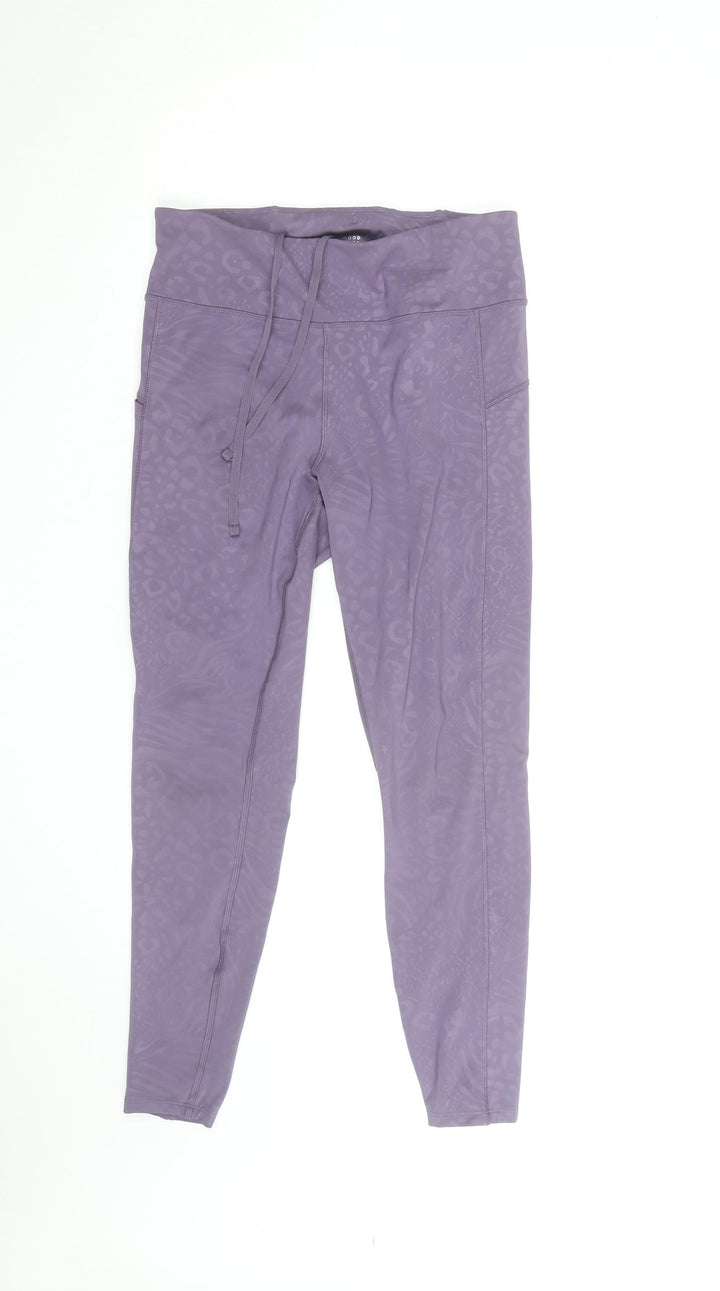 Marks and Spencer Goodmove Purple Animal Print Womens Leggings Size 14