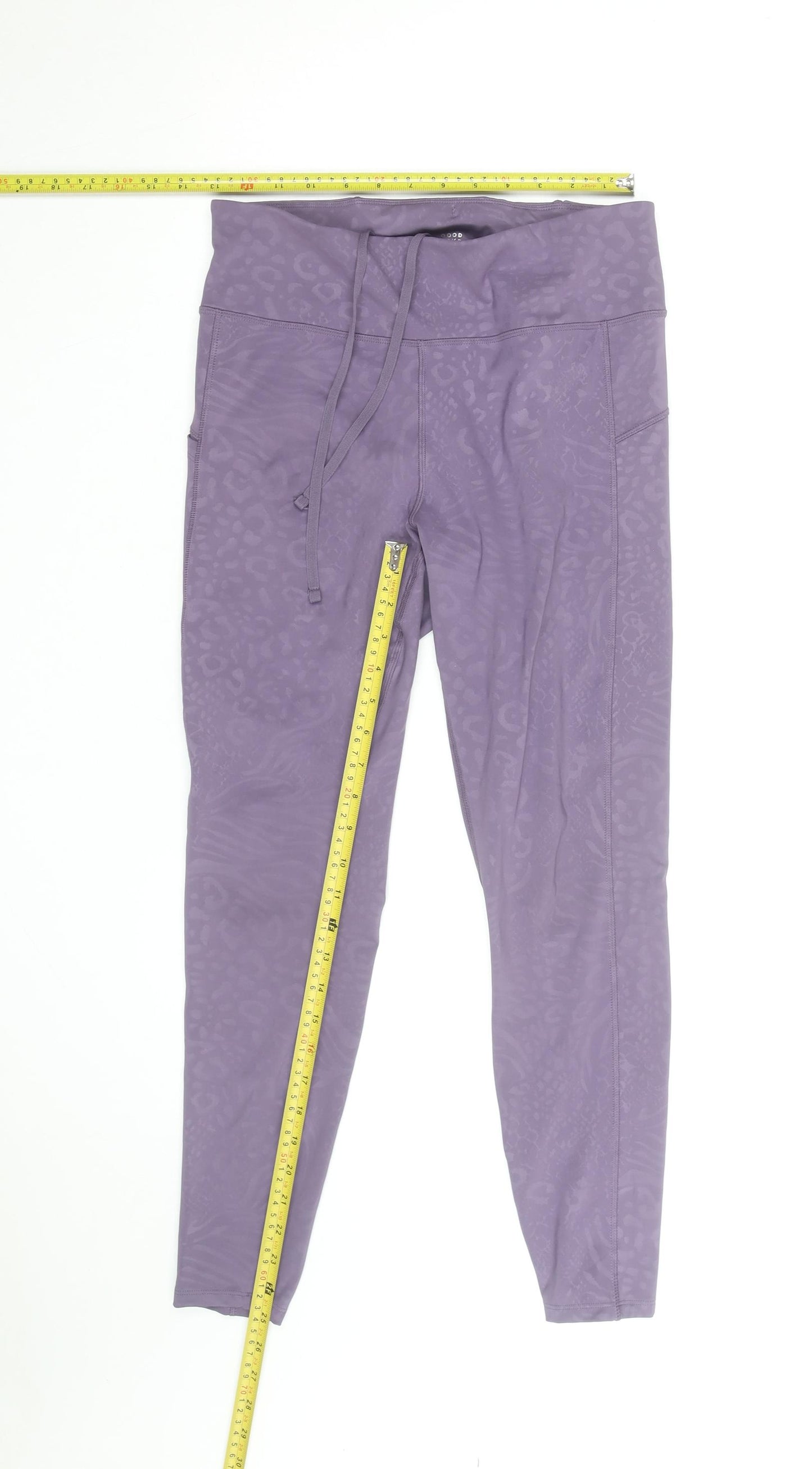 Marks and Spencer Goodmove Purple Animal Print Womens Leggings Size 14