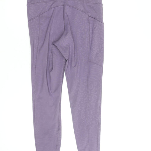 Marks and Spencer Goodmove Purple Animal Print Womens Leggings Size 14