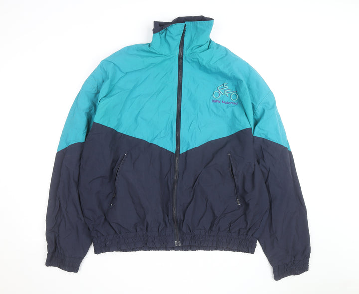 BMW Motorrad Men's Blue 2XL Vintage Nylon Windbreaker Jacket
