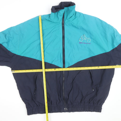 BMW Motorrad Men's Blue 2XL Vintage Nylon Windbreaker Jacket