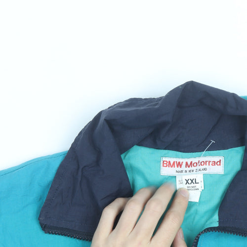 BMW Motorrad Men's Blue 2XL Vintage Nylon Windbreaker Jacket