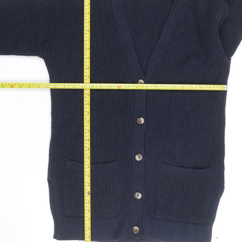 Marks and Spencer Men's Blue Wool Blend Cardigan Medium