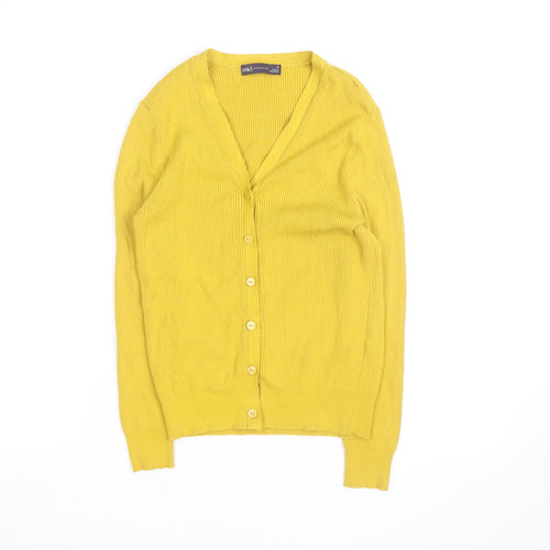 Marks and Spencer Women’s Yellow V-Neck Button Cardigan Size 14