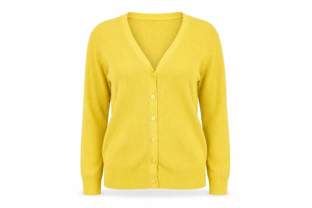 Marks and Spencer Women’s Yellow V-Neck Button Cardigan Size 14