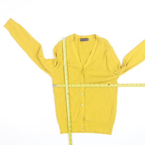 Marks and Spencer Women’s Yellow V-Neck Button Cardigan Size 14