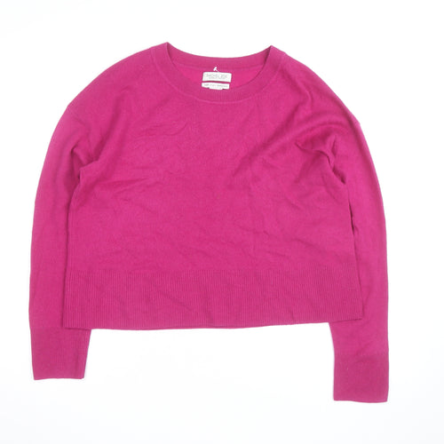 Rachel Zoe Women's Pink Cashmere Crew Neck Long Sleeve Jumper Size L