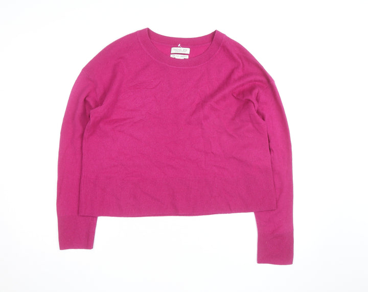 Rachel Zoe Women's Pink Cashmere Crew Neck Long Sleeve Jumper Size L
