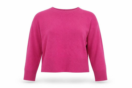 Front view of Rachel Zoe Women's Pink Cashmere Crew Neck Long Sleeve Jumper, size L