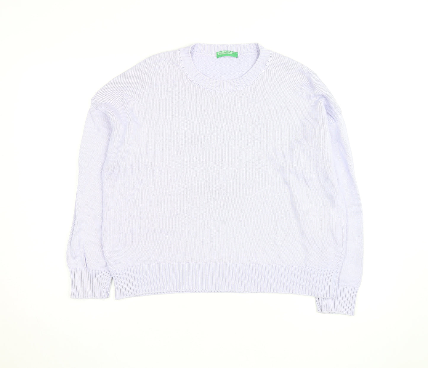 United Colors of Benetton Men's White Cotton Crew Neck Jumper M