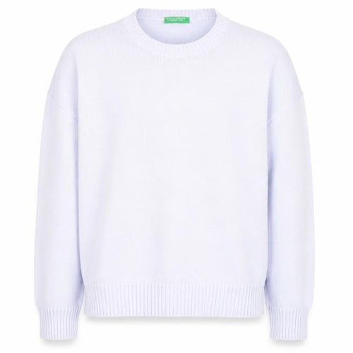 United Colors of Benetton Men's White Cotton Crew Neck Jumper M