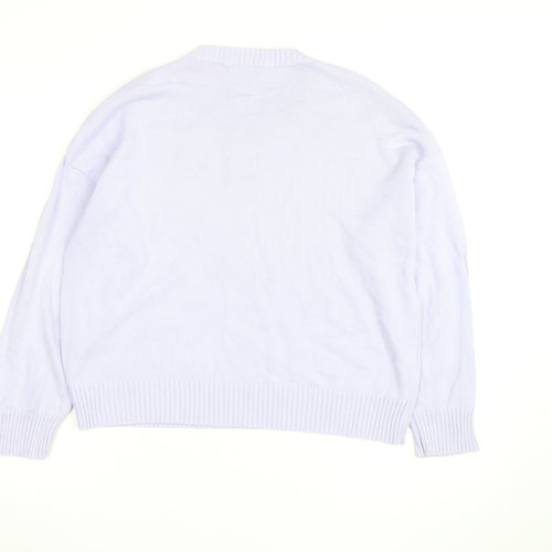 United Colors of Benetton Men's White Cotton Crew Neck Jumper M