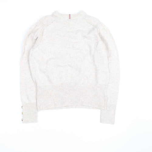 Marks and Spencer Women Beige Wool Blend High Neck Jumper Size 14