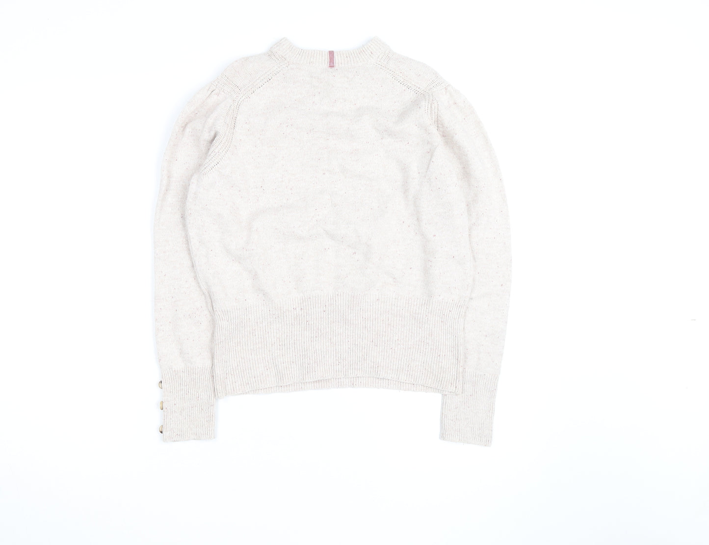 Marks and Spencer Women Beige Wool Blend High Neck Jumper Size 14
