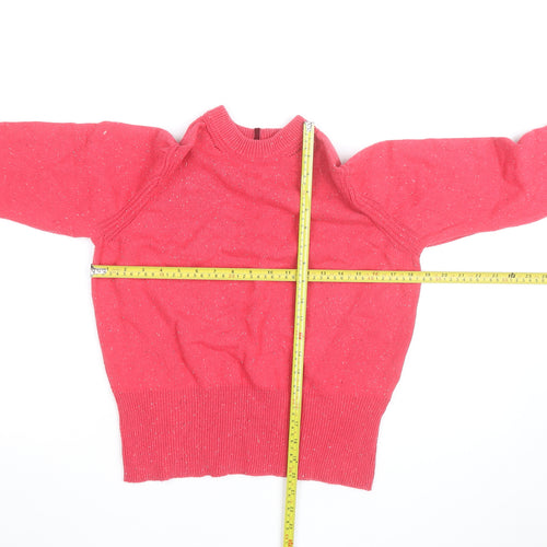 Marks and Spencer Women Pink High Neck Button Sleeve Knit Jumper Size 14
