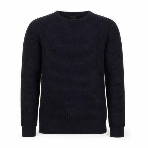 H&M Men's Black Waffle Knit Cotton Blend Crew Neck Jumper Size S