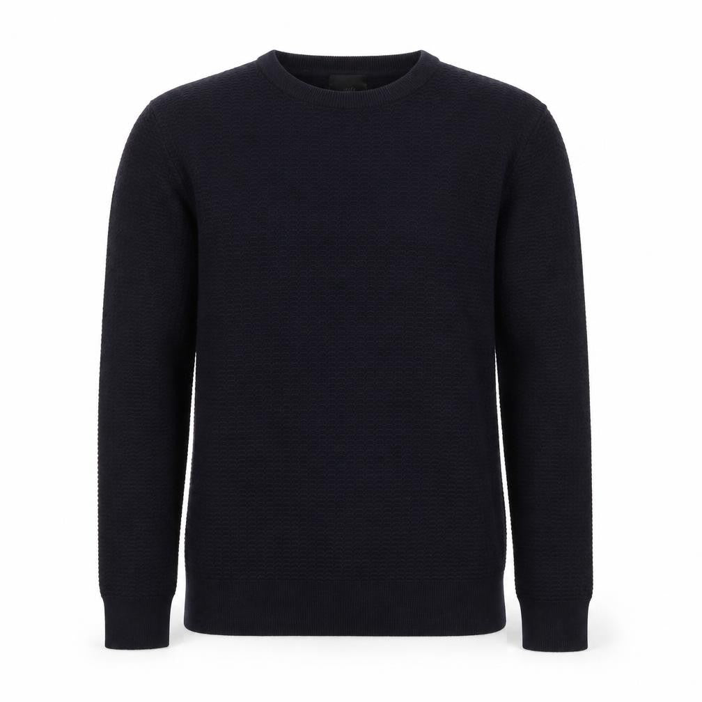 H&M Men's Black Waffle Knit Cotton Blend Crew Neck Jumper Size S