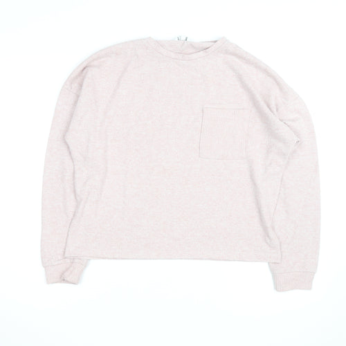Dunelm Women’s Pink Crew Neck Long Sleeve Relaxed Fit Jumper Size 12